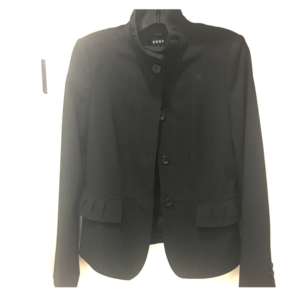 DKNY Ruffled Neck Cropped Jacket